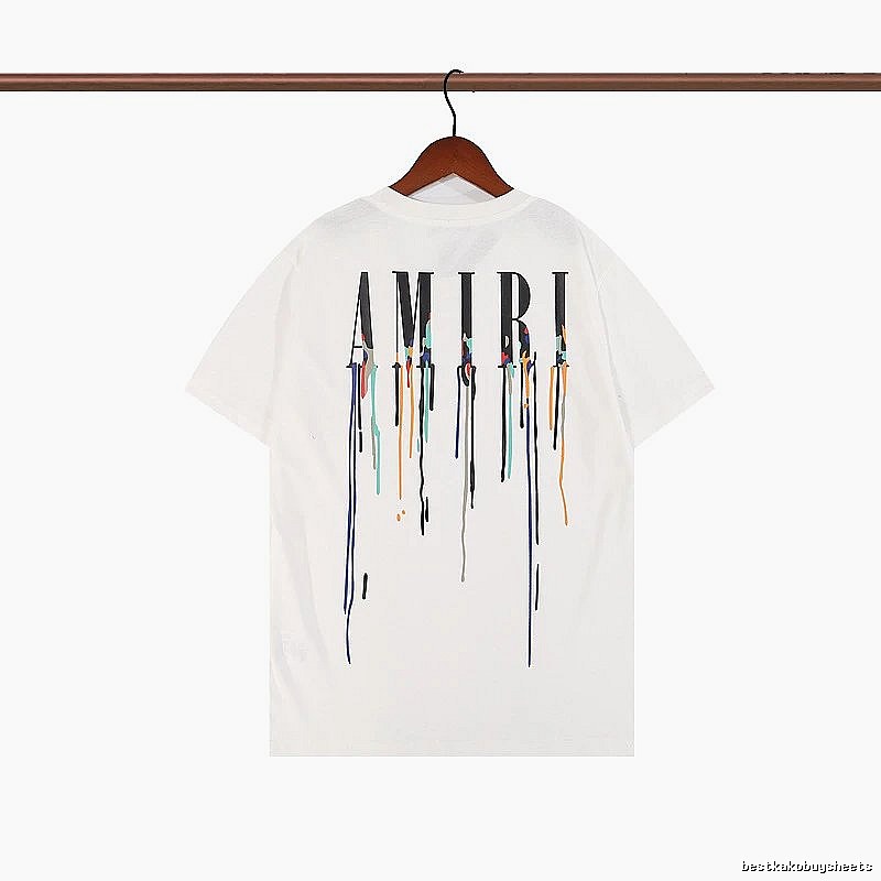 Amiri Patterned Graphic T-shirt White Blue Amiri with Polished Detail