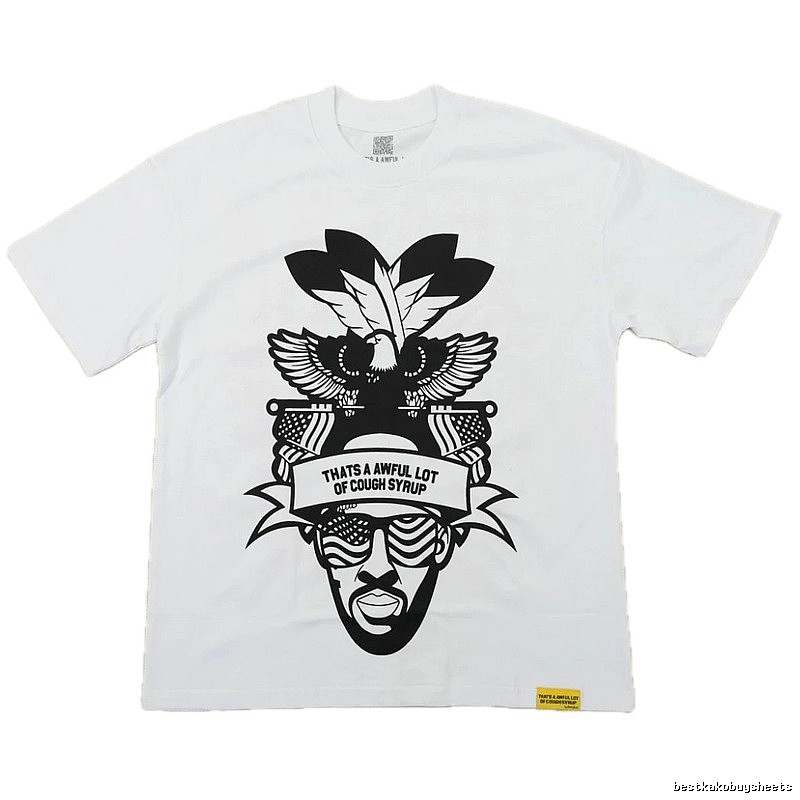 Awful Lot Portrait Print Street Style White T-Shirt