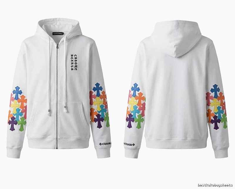 Chrome Hearts Colorful Cross White Hoodie