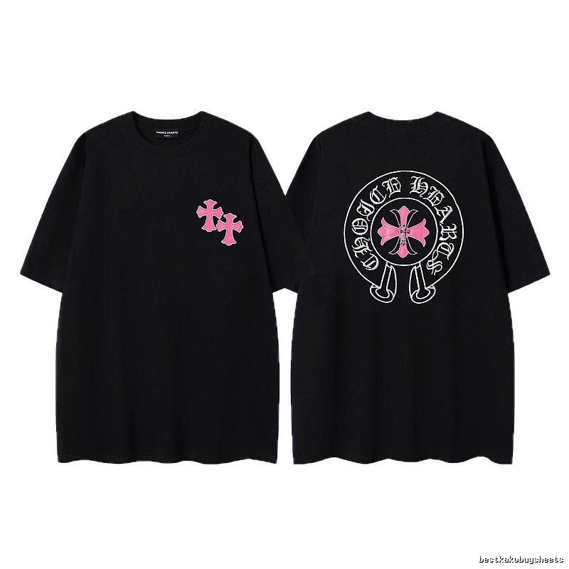 Chrome Hearts Cross Embroidered Street-style Black T-Shirt