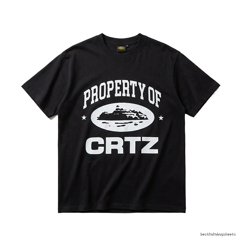 Corteiz black and white minimalist style T-shirt