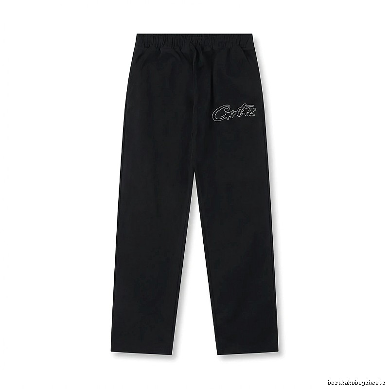 Corteiz minimalist style black long trousers