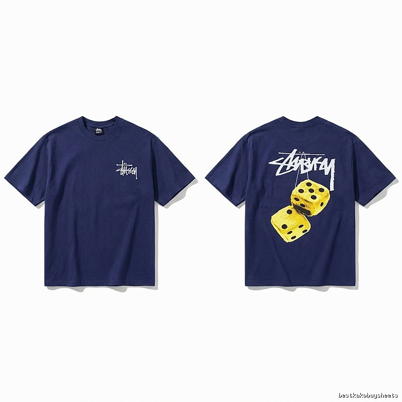 Deep blue T-shirt with Stussy dice print