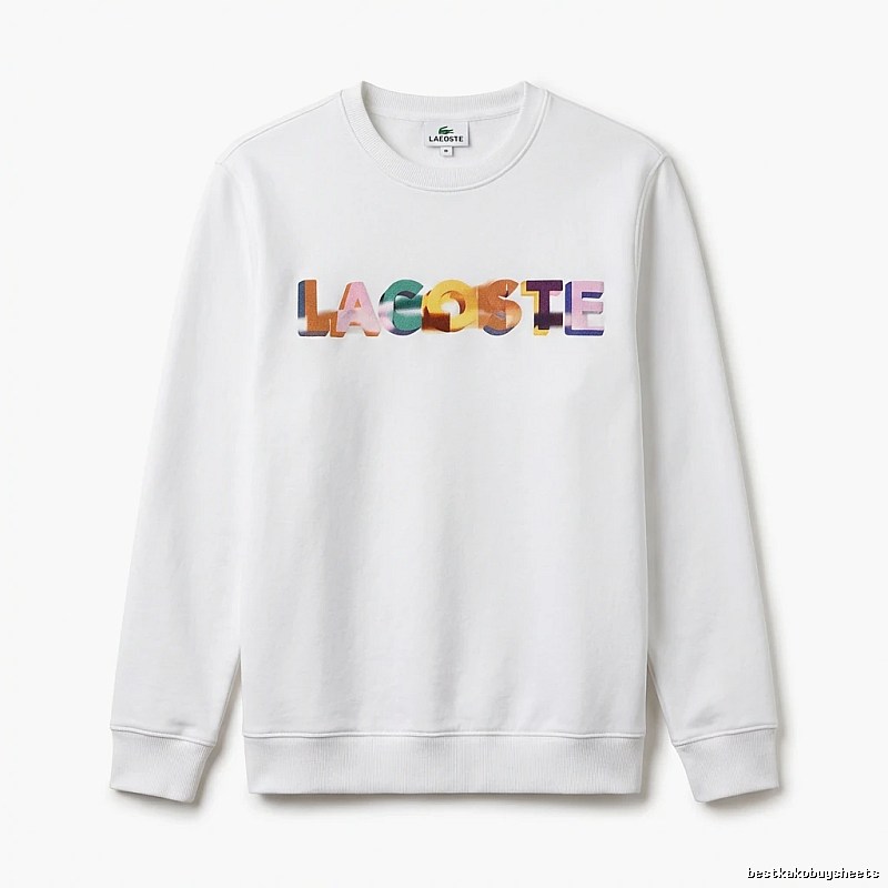 Lacoste Colorful Letter Style White Sweatshirt