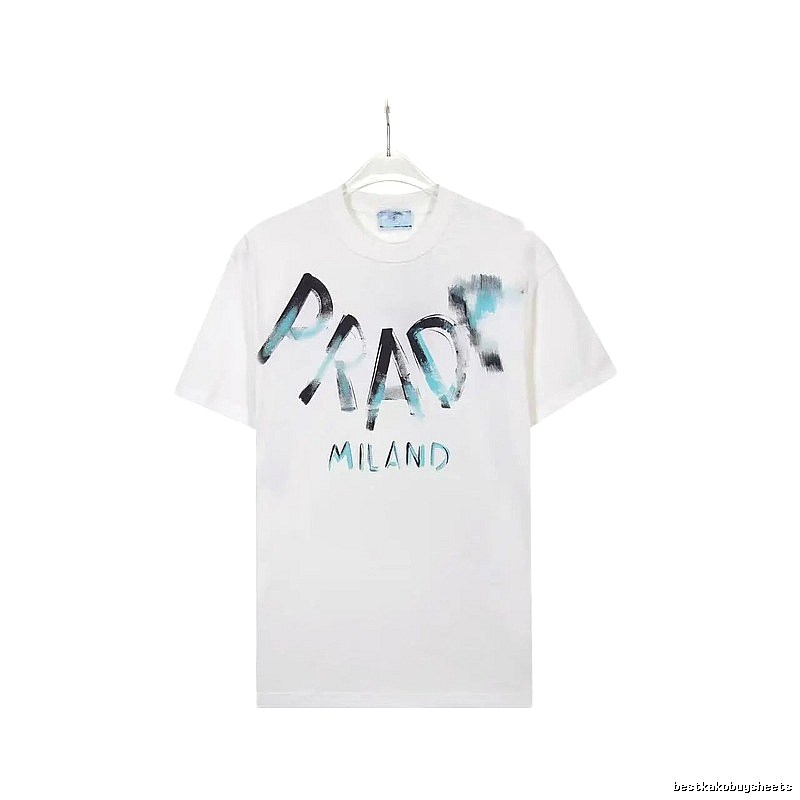 Prada Graffiti Street Style White Short-sleeve T-shirt