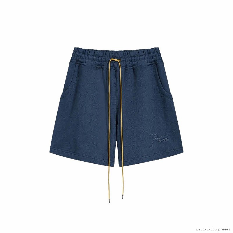 RHUDE minimalist style navy blue shorts