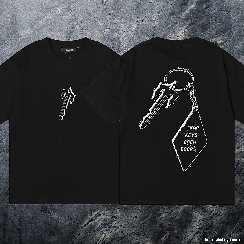 Trapstar Classic Keys graphic T-shirt Black White Key for Daily Styling