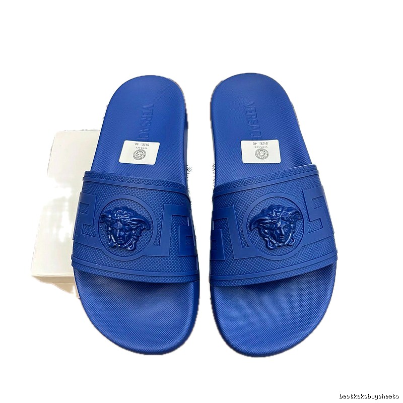 Versace Medusa Light Luxury Trendy Brand Blue Slides
