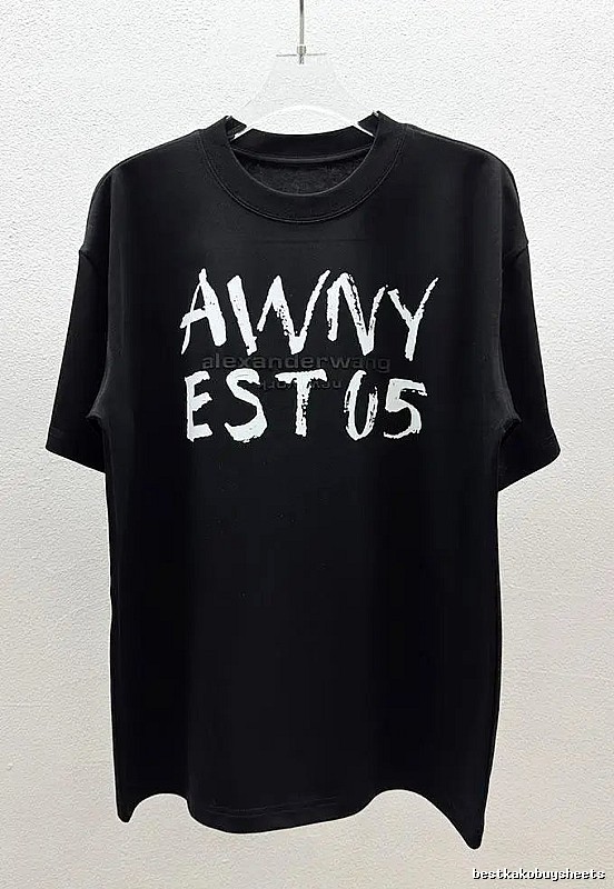 Alexander Wang Alphabet Street Style Black T-Shirt