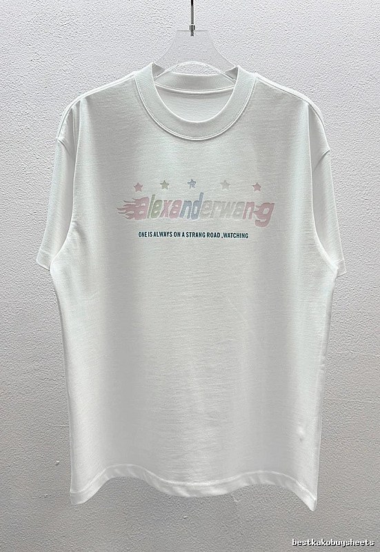 Alexander Wang Letter Print Street Style White T-Shirt