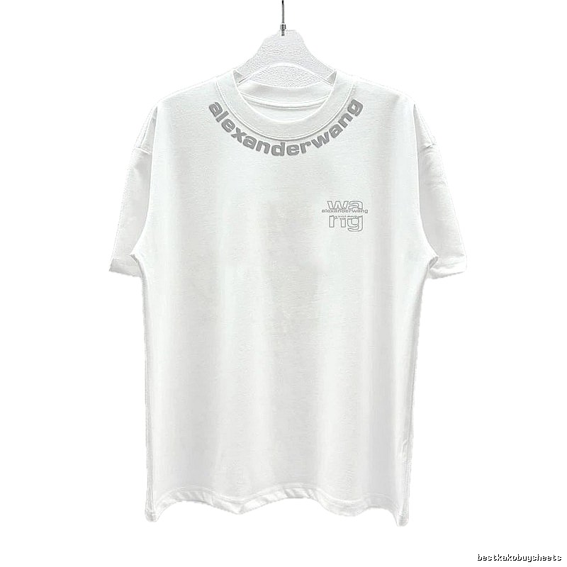 Alexander Wang Printed Street Style White T-Shirt