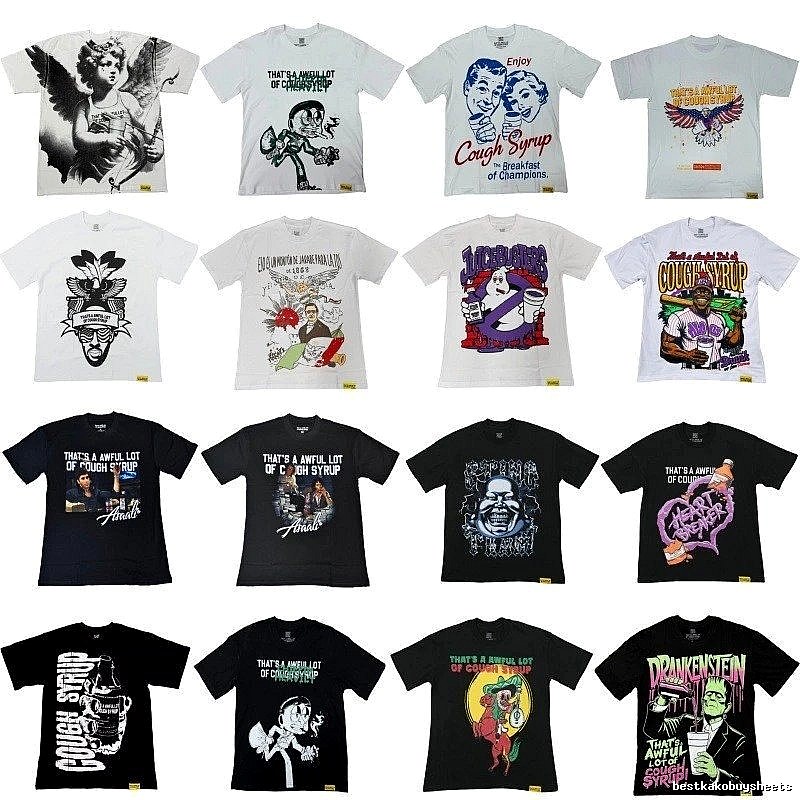 ALOCS Printed American Street Style Multi-color Short-sleeve T-shirt