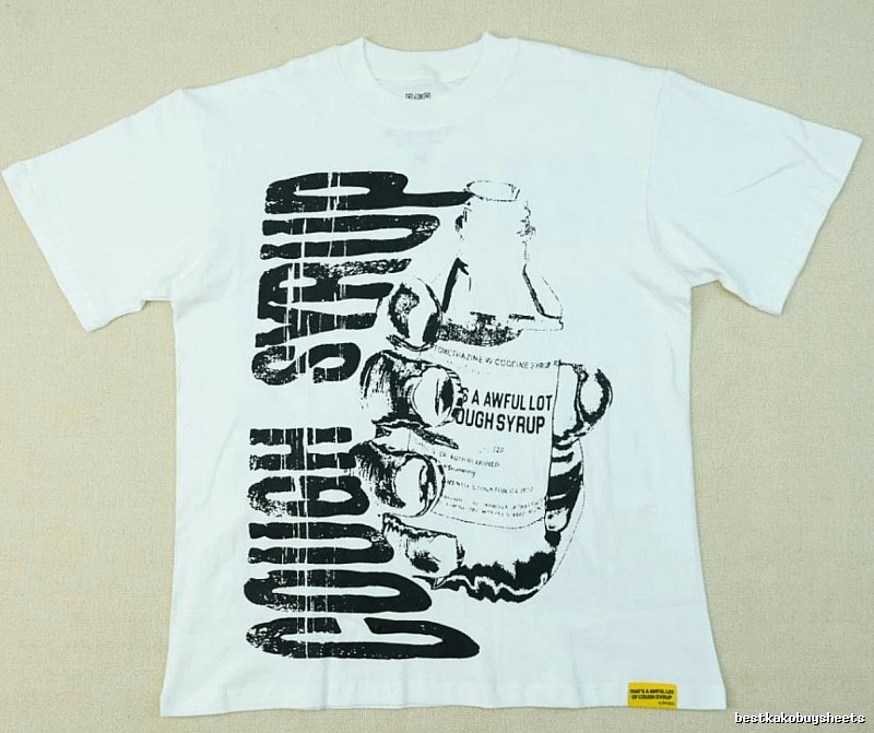 ALOCS Syrup Print Street Style White T-Shirt