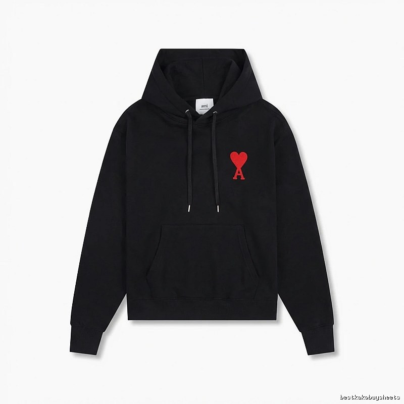 AMI Embroidered Heart Black Sweatshirt