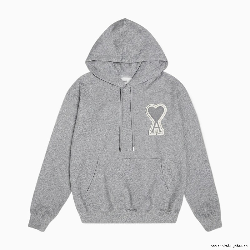AMI Love Minimalist Style Grey Hoodie