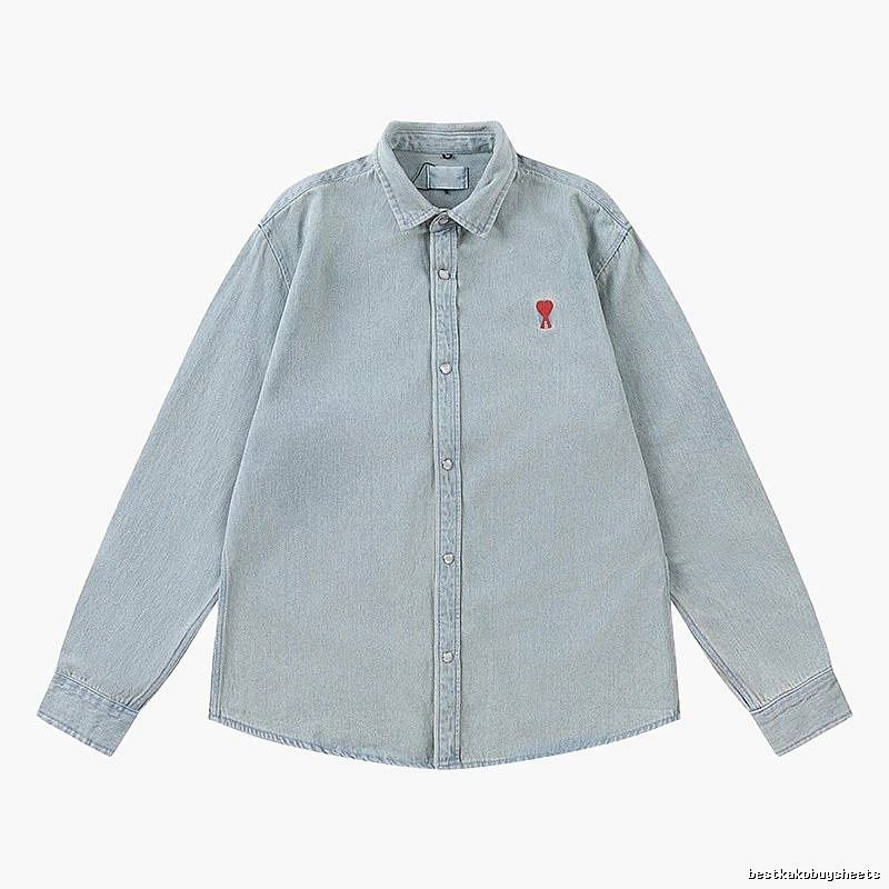 AMI Love Retro Style Denim Shirt