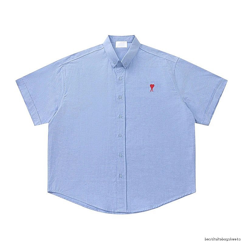 AMI Love Series Simple Style Blue Shirt