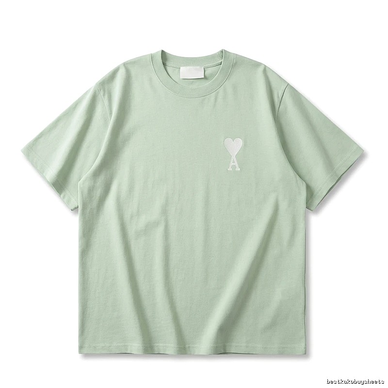 AMI Love Series Simple Style Light Green T-shirt
