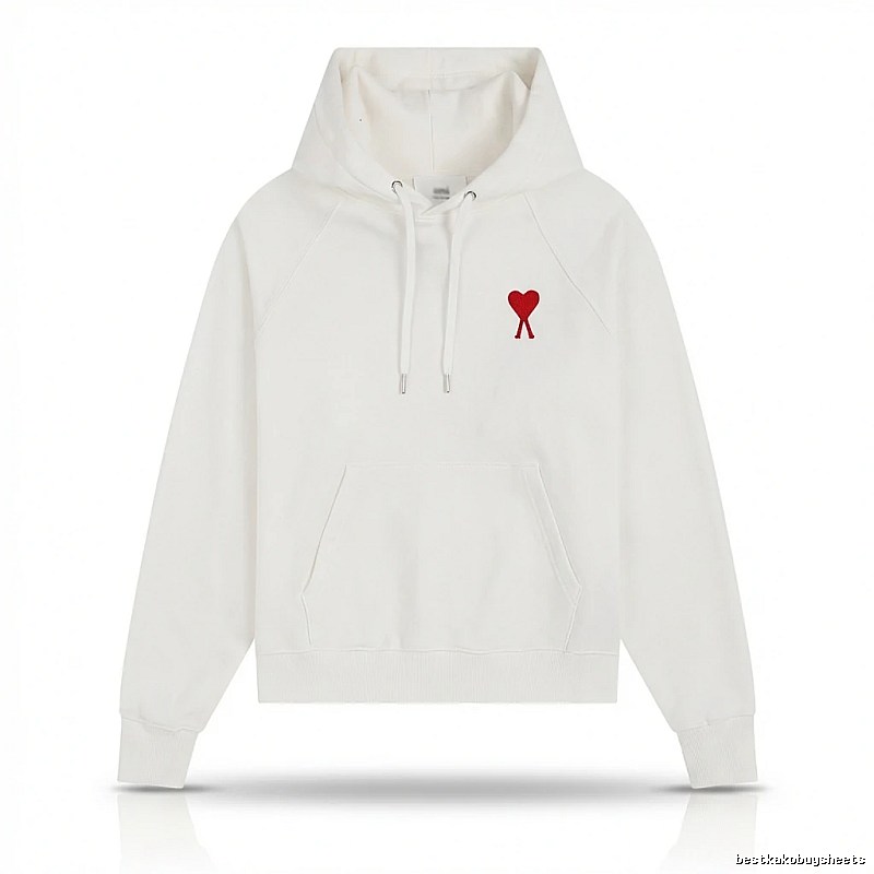 AMI Love Simple White Hoodie