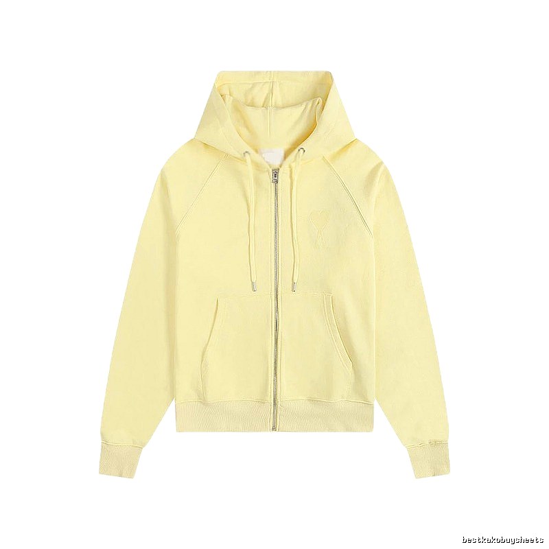 AMI minimalist style light yellow hoodie
