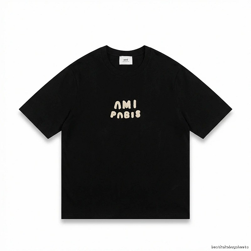 AMI Paris Alphabet Style Black T-shirt