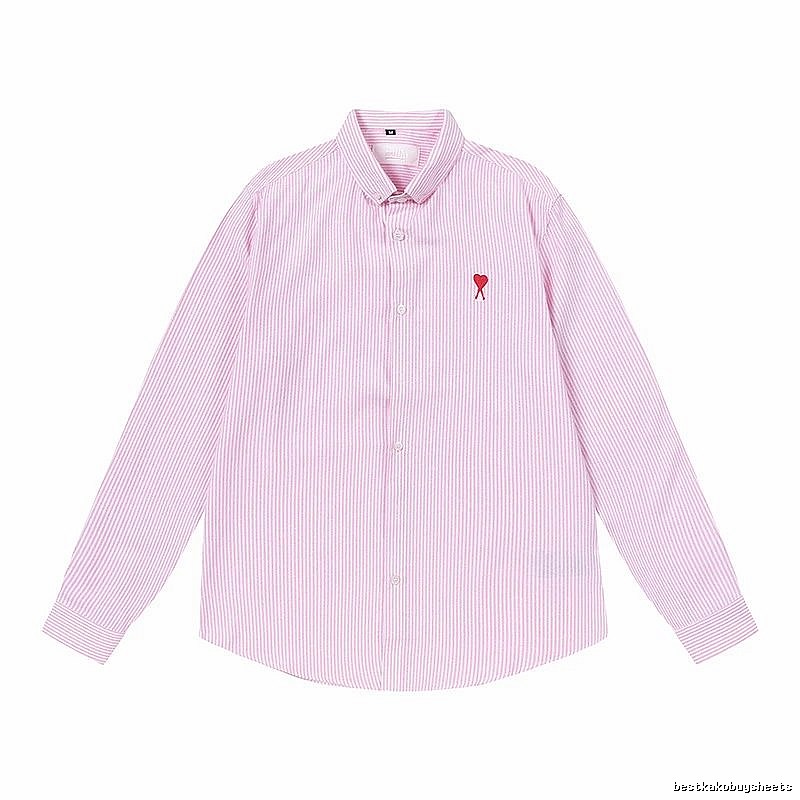 AMI Stripe Minimalist Style Pink Shirt