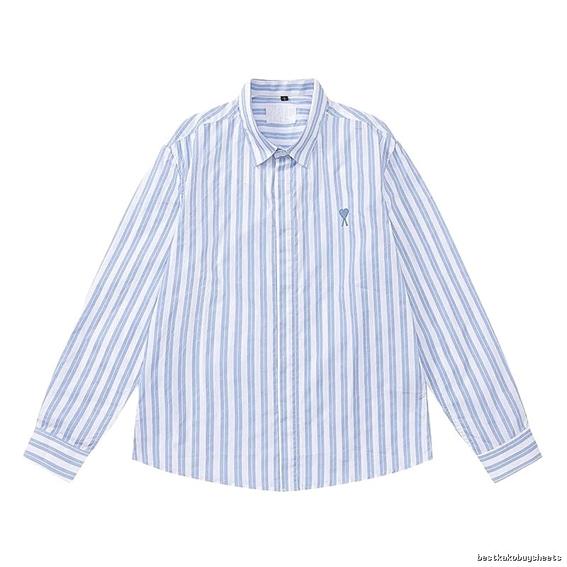 AMI Stripe Simple Blue Shirt