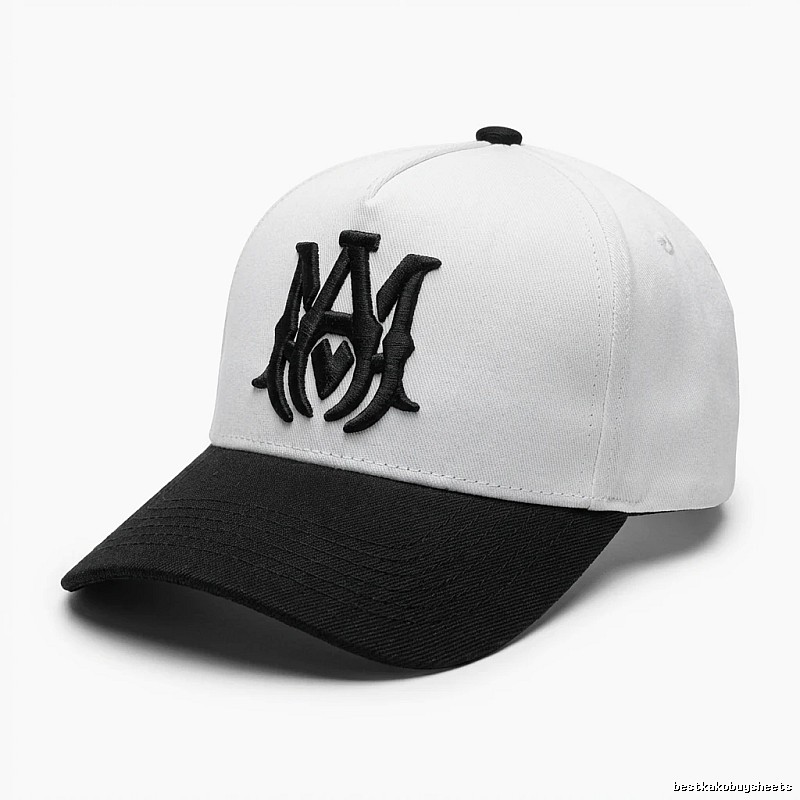 AMIRI Black and White Patchwork Baseball Cap