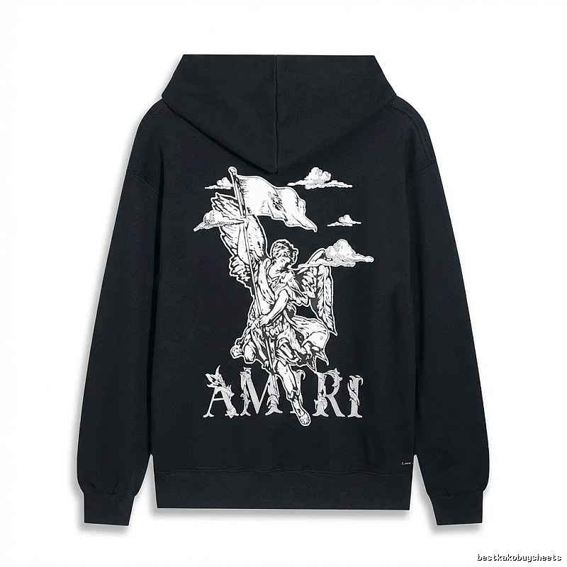 AMIRI Black Sweatshirt with Angel Print