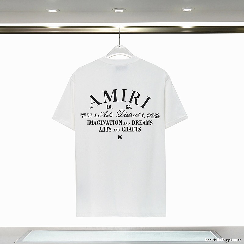 Amiri Casual Graphic T-shirt White Blue Amiri for Comfortable Styling