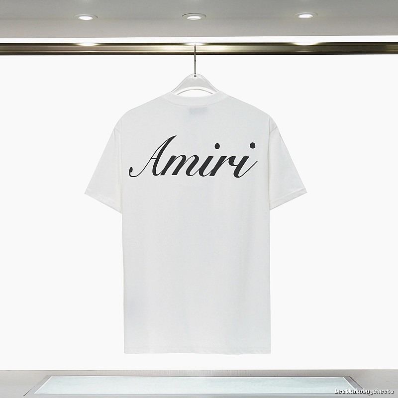 Amiri Easy Match Graphic T-shirt White Blue Amiri for Leisure Wear