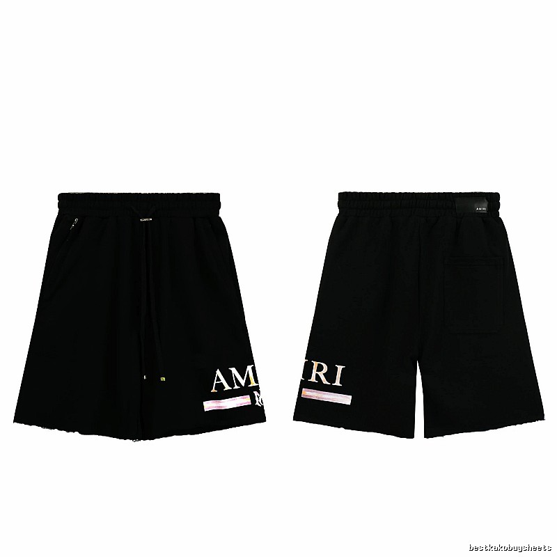 AMIRI Letter Print Street Style Black Shorts