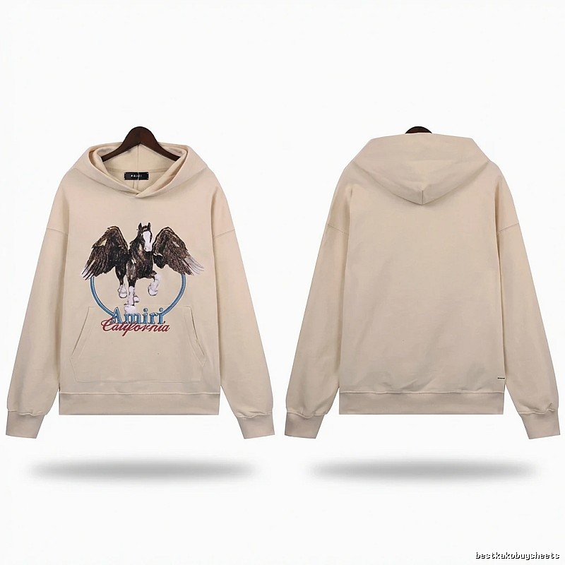 AMIRI Pegasus Series Casual Style Off-White Sweatshirt