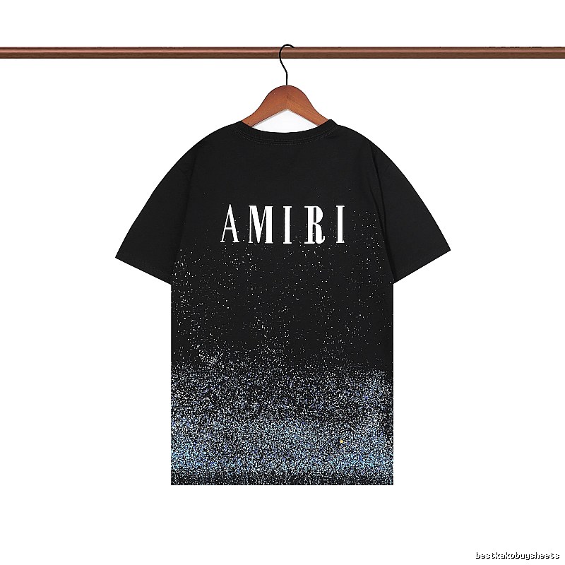 Amiri Premium Style Graphic T-shirt White Blue Amiri for Resort Outfits