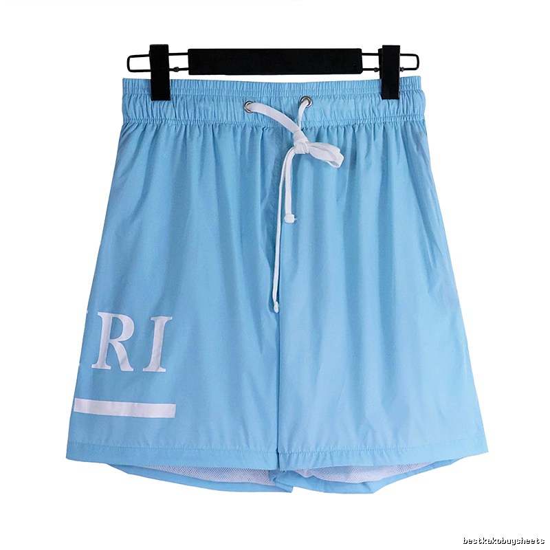 AMIRI Print Collection Street Style Light Blue Shorts