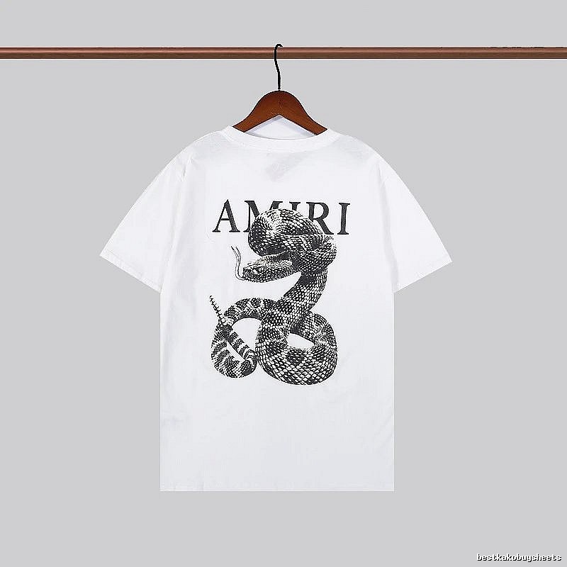 Amiri Resort Graphic T-shirt White Blue Amiri for Travel Looks