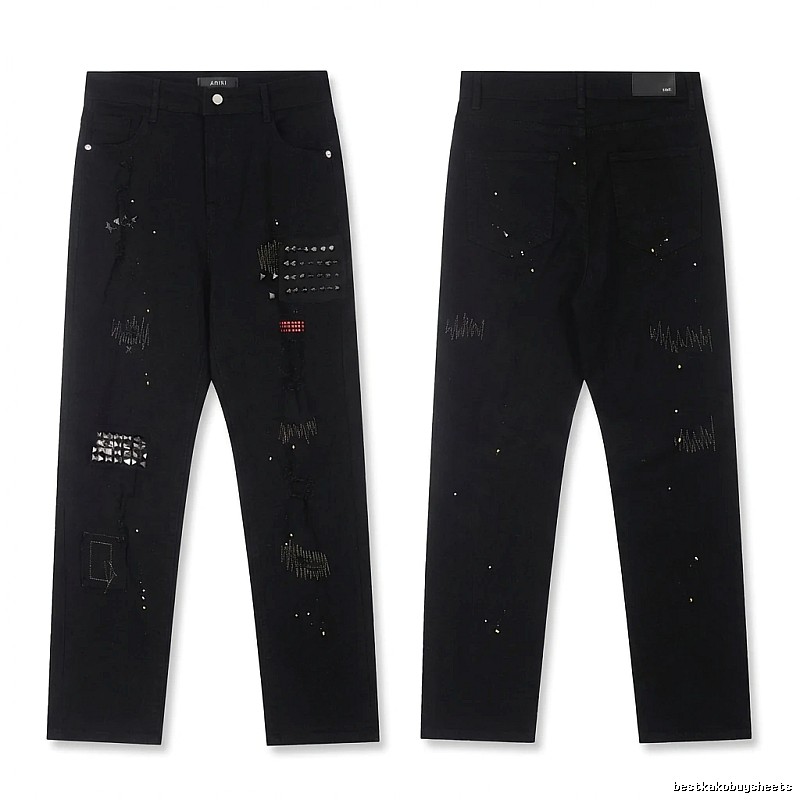 AMIRI Rivet Punk Style Black Pants