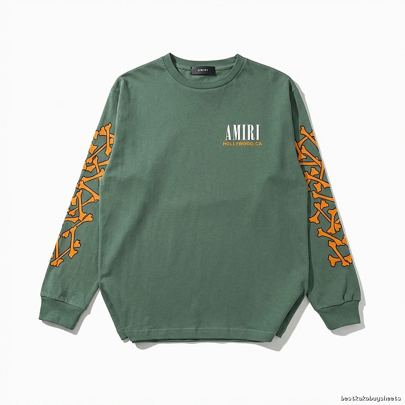 AMIRI Trendy and Cool Style Olive Green Sweatshirt