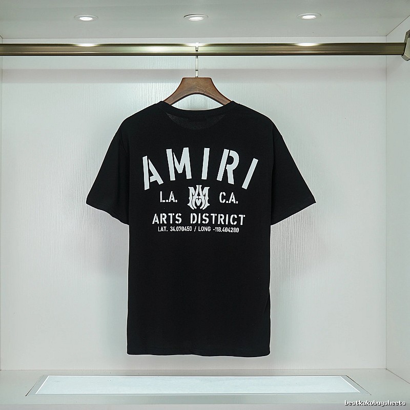 Amiri Urban Graphic T-shirt White Blue Amiri with Statement Pattern