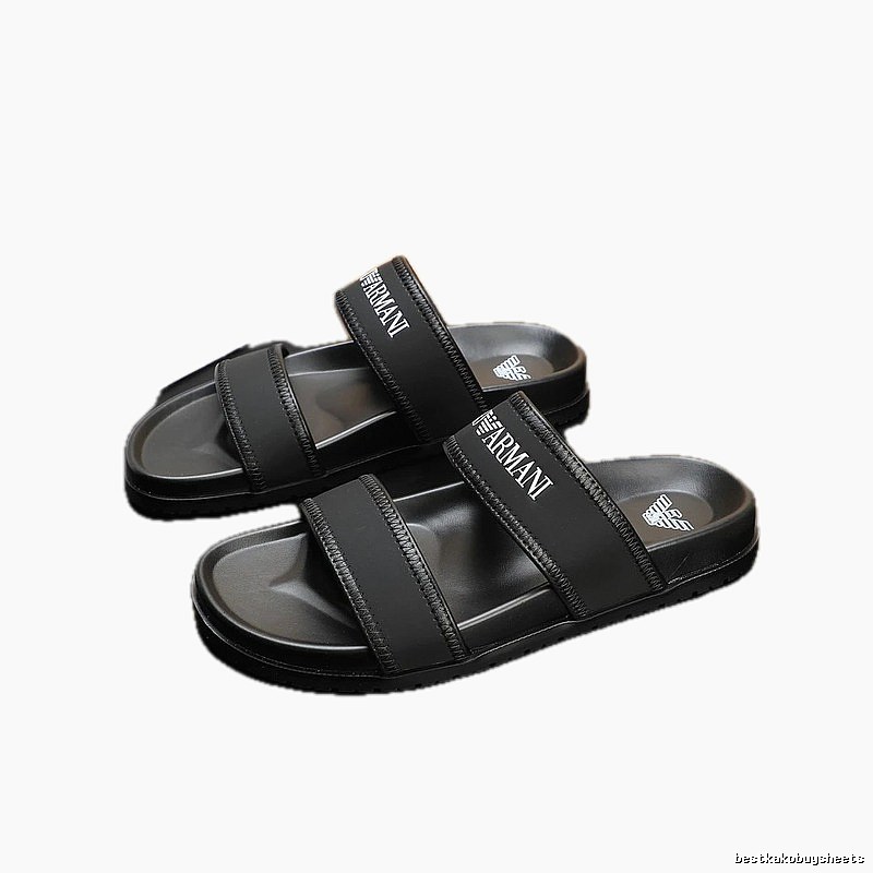 Armani Casual Style Black Slides