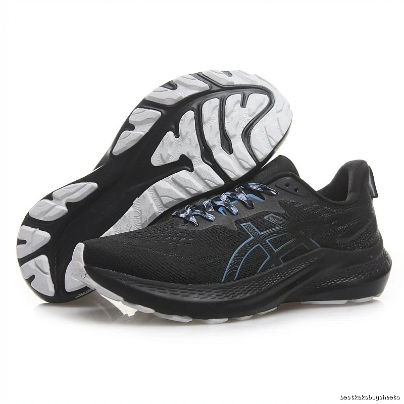 ASICS cushioning black running shoes