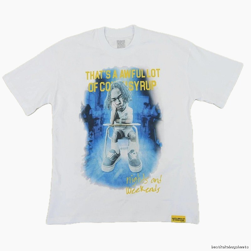 AwfulLot Portrait Print Hip-hop Style White T-shirt