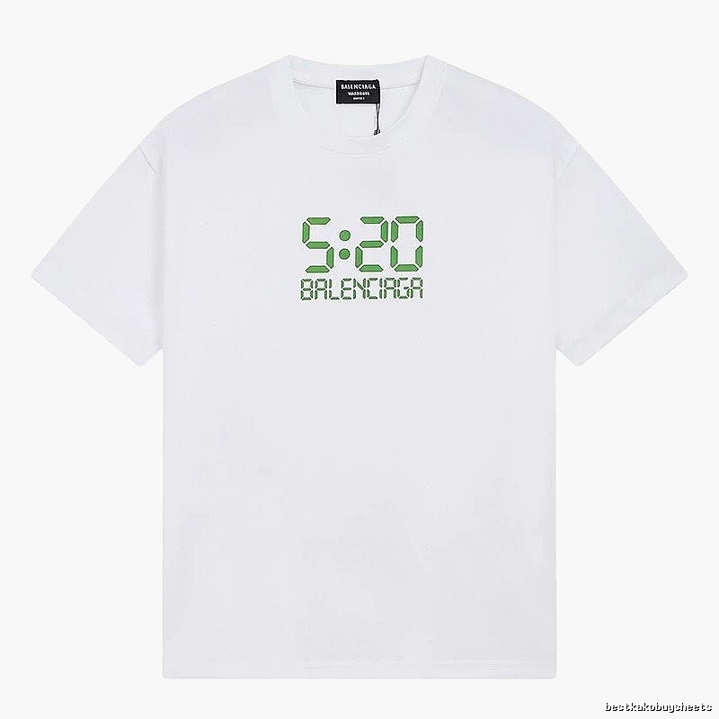 Balenciaga 5:20 Printed Trendy White T-Shirt