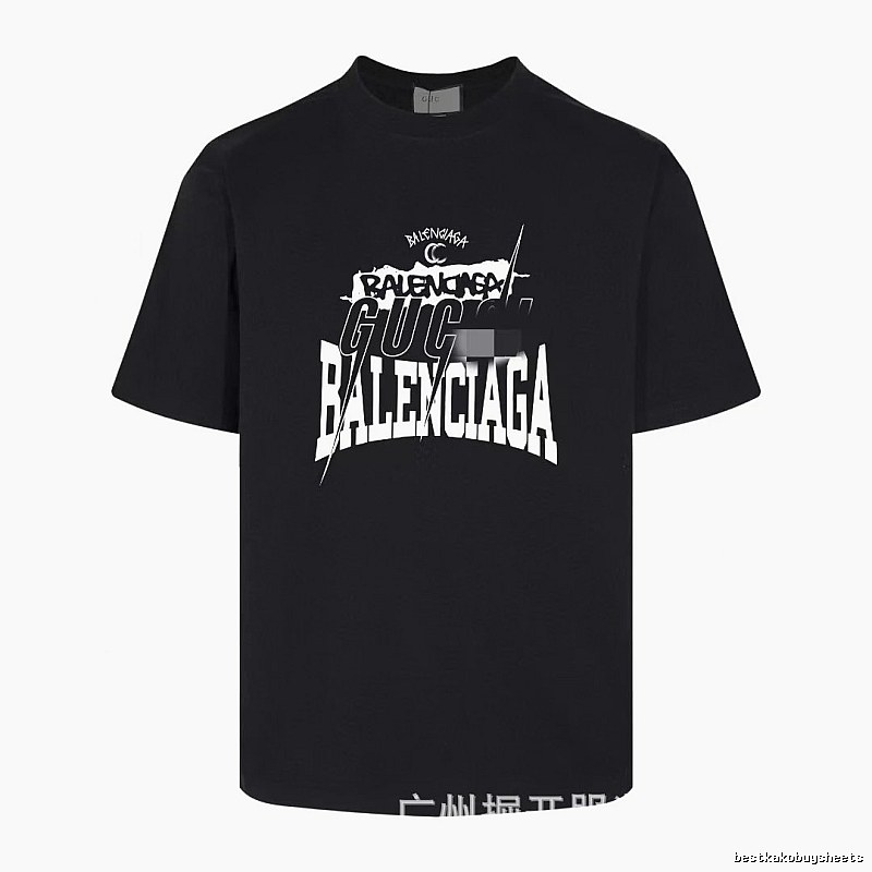 Balenciaga Co-branded Street Style Black Short-sleeve T-shirt