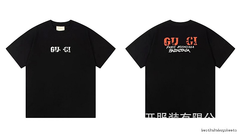 Balenciaga Co-branded Street Style Printed Black T-Shirt