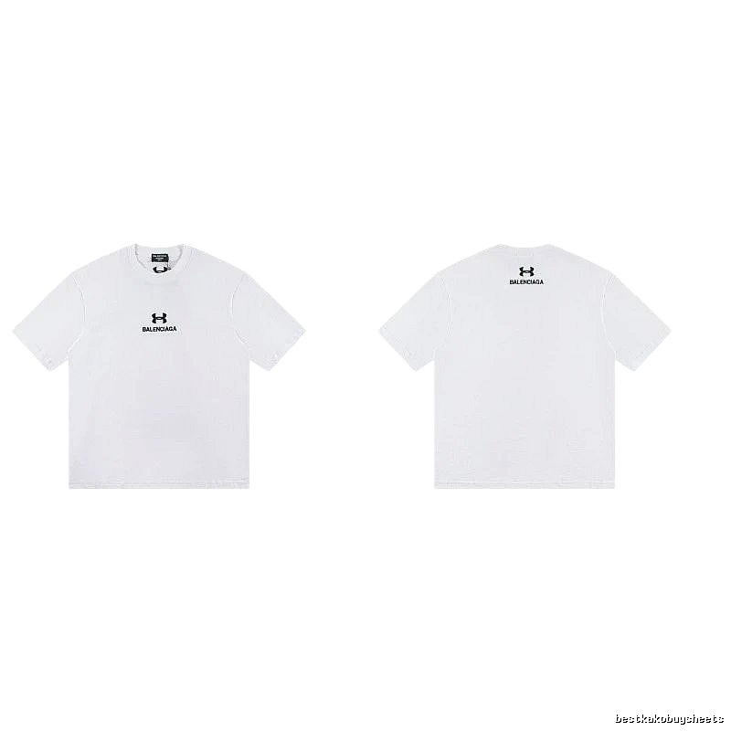 Balenciaga Co-branded Trendy Printed White T-Shirt