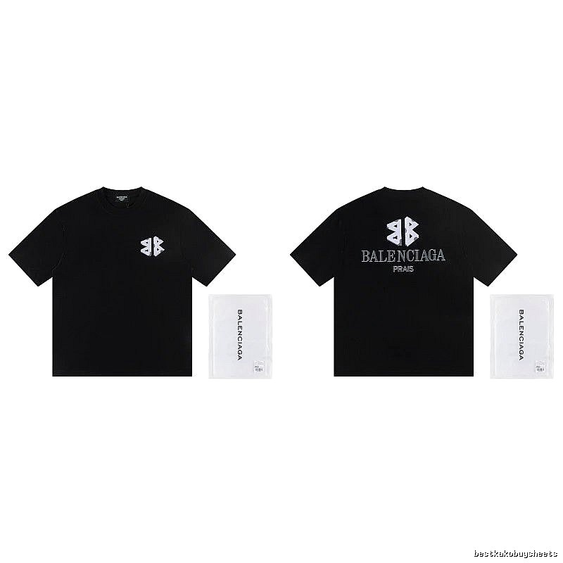 Balenciaga Double B Street Style Black Short-sleeve T-shirt