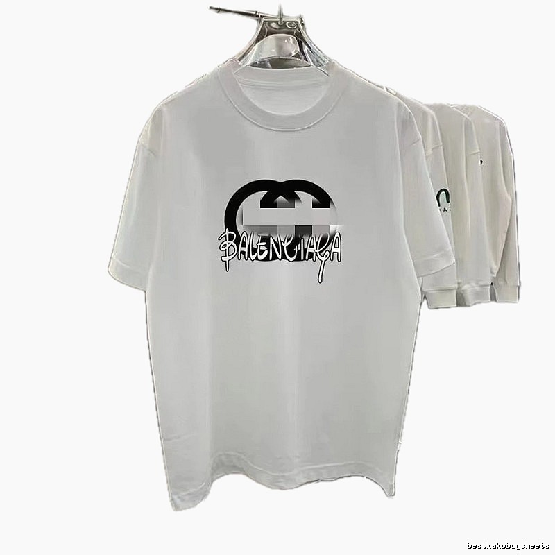 Balenciaga Graffiti Collaboration Street Style White T-Shirt