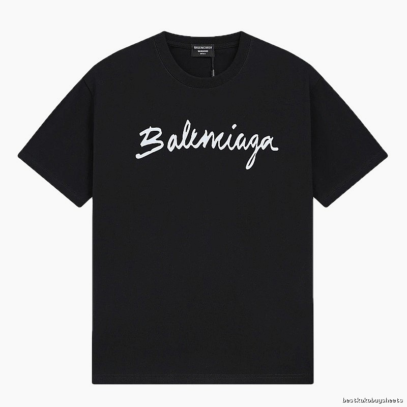 Balenciaga Handwritten Trendy Style Black T-shirt