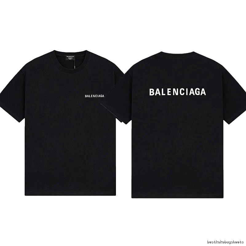 Balenciaga Letter Print Minimalist Style Black T-shirt